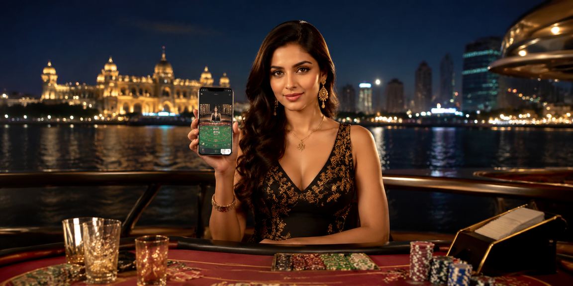 Mobile interface preview showing baccarat game and betting options